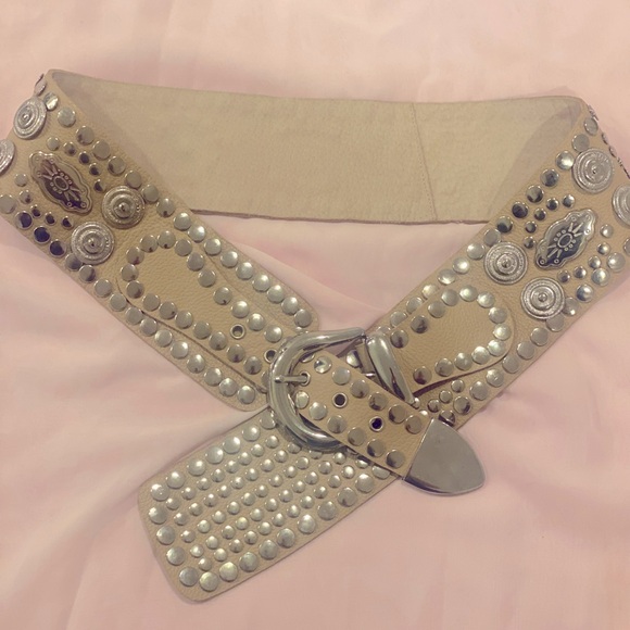 Coachella cowboy boho custom Studded wide leather belt new - Picture 1 of 12